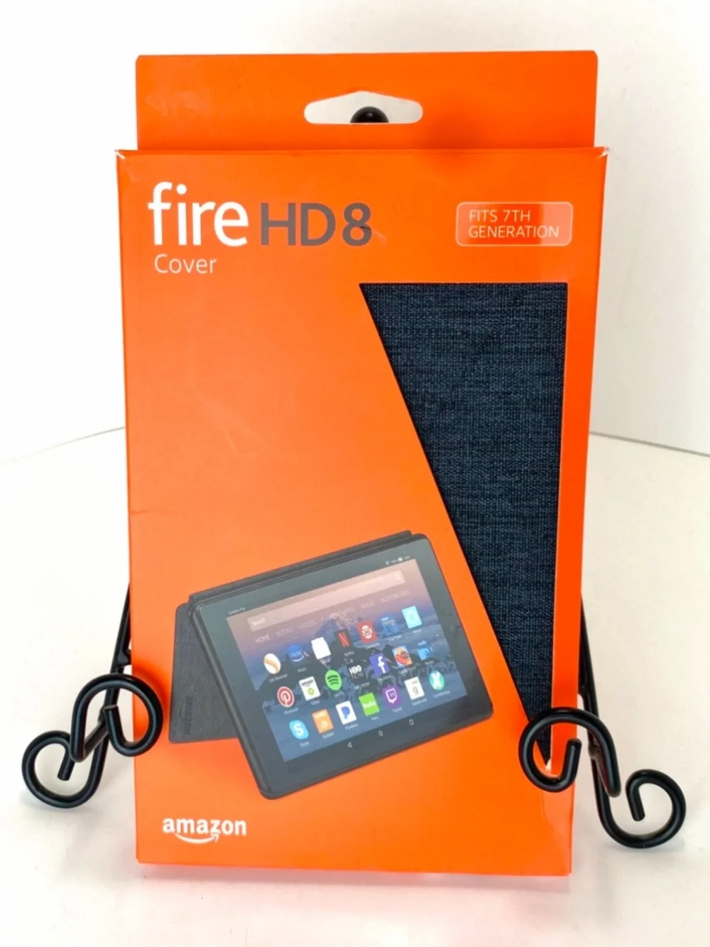New Amazon Fire HD8 Folio Cover - Charcoal Grey Textured in Original Pkg